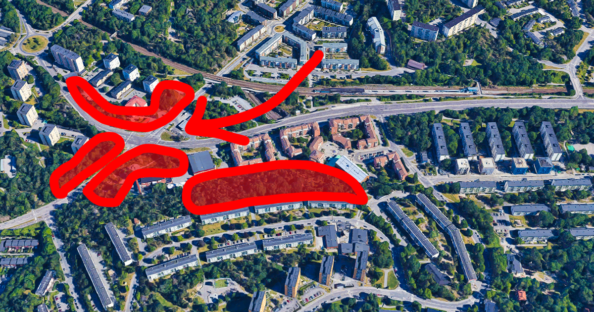 I korsningen Magelungsvägen/Årsta Broväg föreslås bebyggas med 400 lägenheter. De planerade områdena är nu skog, och snår mellan bostadshus, radhus, villor och hyreshus, och fungerar som en barriär mot de trafikerade vägarna.