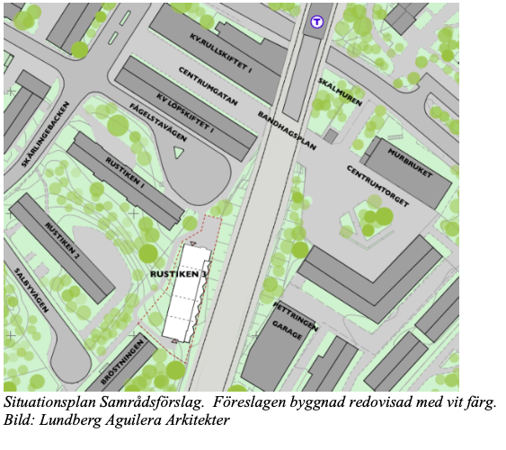 Detaljplanen syftar till att möjliggöra uppförandet av ett flerbostadshus med cirka 50 studentbostäder strax söder om Bandhagens centrum. Planförslaget överensstämmer med översiktsplanen och planområdet ligger inom tunnelbanans influensområde och omfattas av 2013 års Stockholmsöverenskommelse.