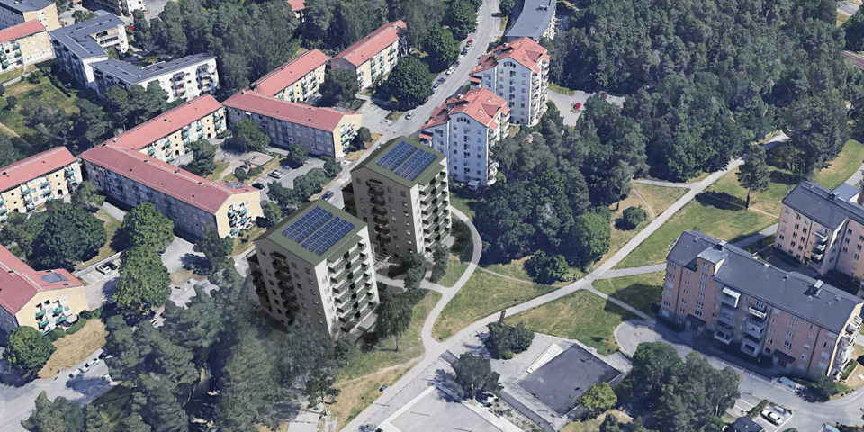 Hässelby, Melonparken bebyggs med två höghus&#8230;.