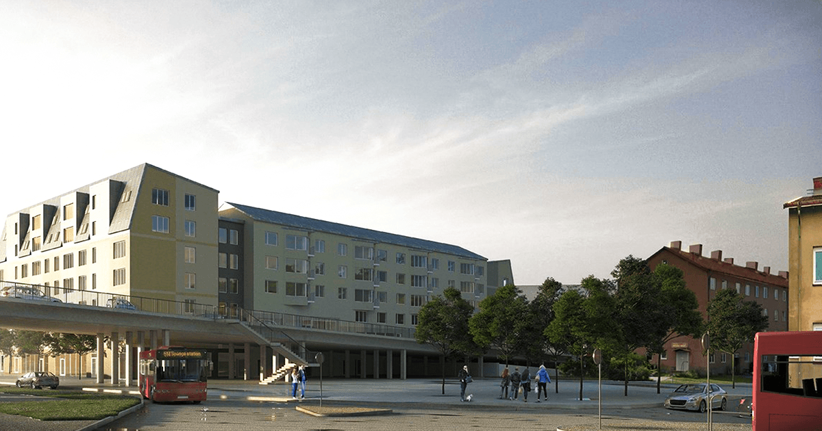 Nya byggnader vid Spånga station