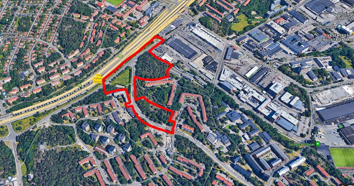Detaljplanen visar på exploateing området längs Folkparksvägen och Kontrollvägen i Solberga. Planen inkluderar en betydande mängd nybyggnation, med cirka 220 bostäder av varierande ägarformer, samt en stor yta för hotell, kontor och centrumändamål.