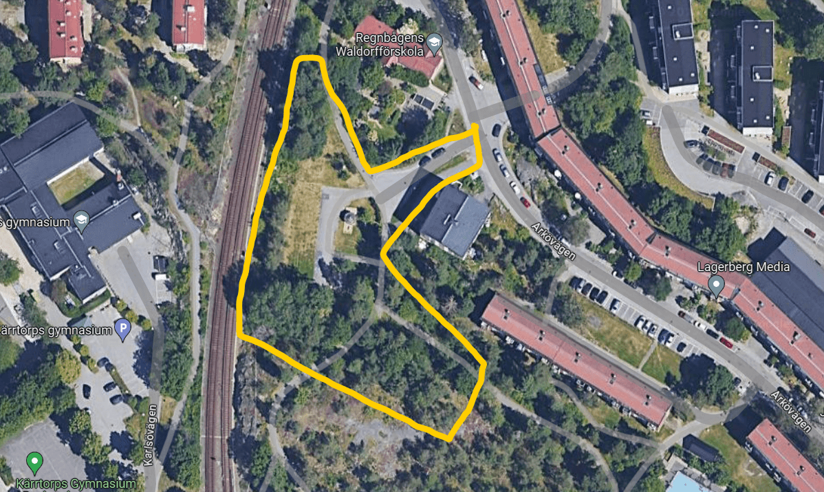 Arkövägen föreslås bebyggas med 110 hyresbostäder i ett antal flerbostadshus i upp till fem våningar. Nybyggnationen kommer att förtäta området och förvanska den kulturhistoriska miljön.
