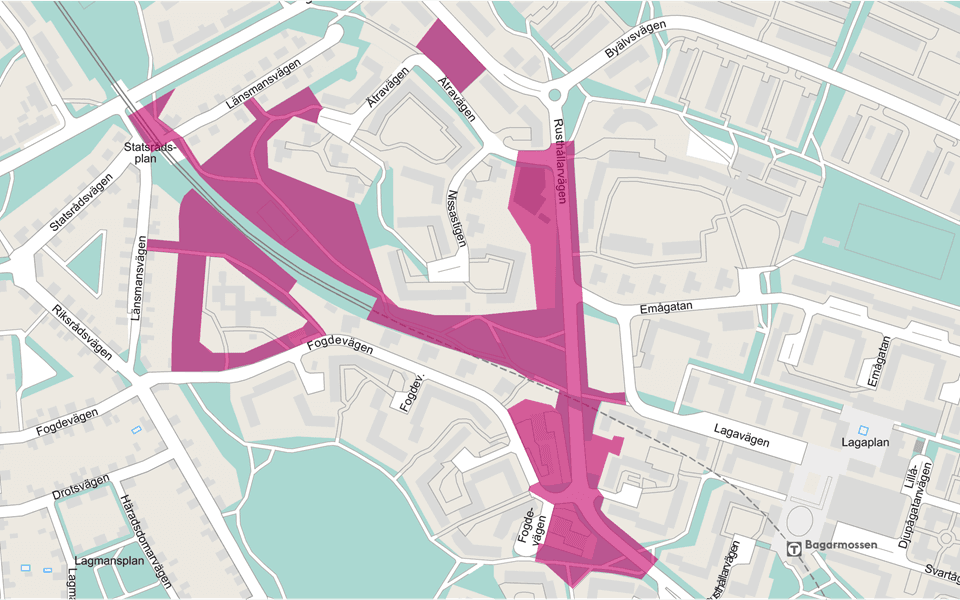 Bagarmossens förtätas på bekostnad av grönska i sju områden