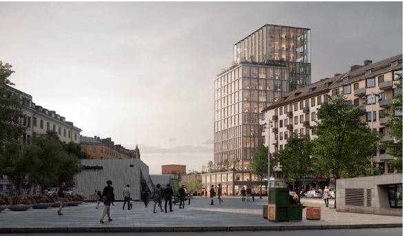 Läkarhuset utgör ett redan etablerat landmärke vid Odenplan och består idag av en högdel med 11 våningar som vilar på en sockel i två våningar. Då byggnaden är i byggnadstekniskt dåligt skick önskar fastighetsägaren utveckla sin fastighet genom att ersätta befintlig byggnad med en ny. Planförslaget medför en större byggrätt med en högre byggnadshöjd än nuvarande byggnad och består av totalt 15 våningar ovan mark. Utöver dessa avses fem befintliga källarplan under mark att i huvudsak bevaras.